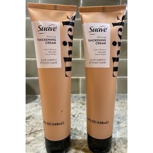 2 Pack Suave Thick Look Thickening Cream Lock In Moisture Lightweight Easy 5 Oz.